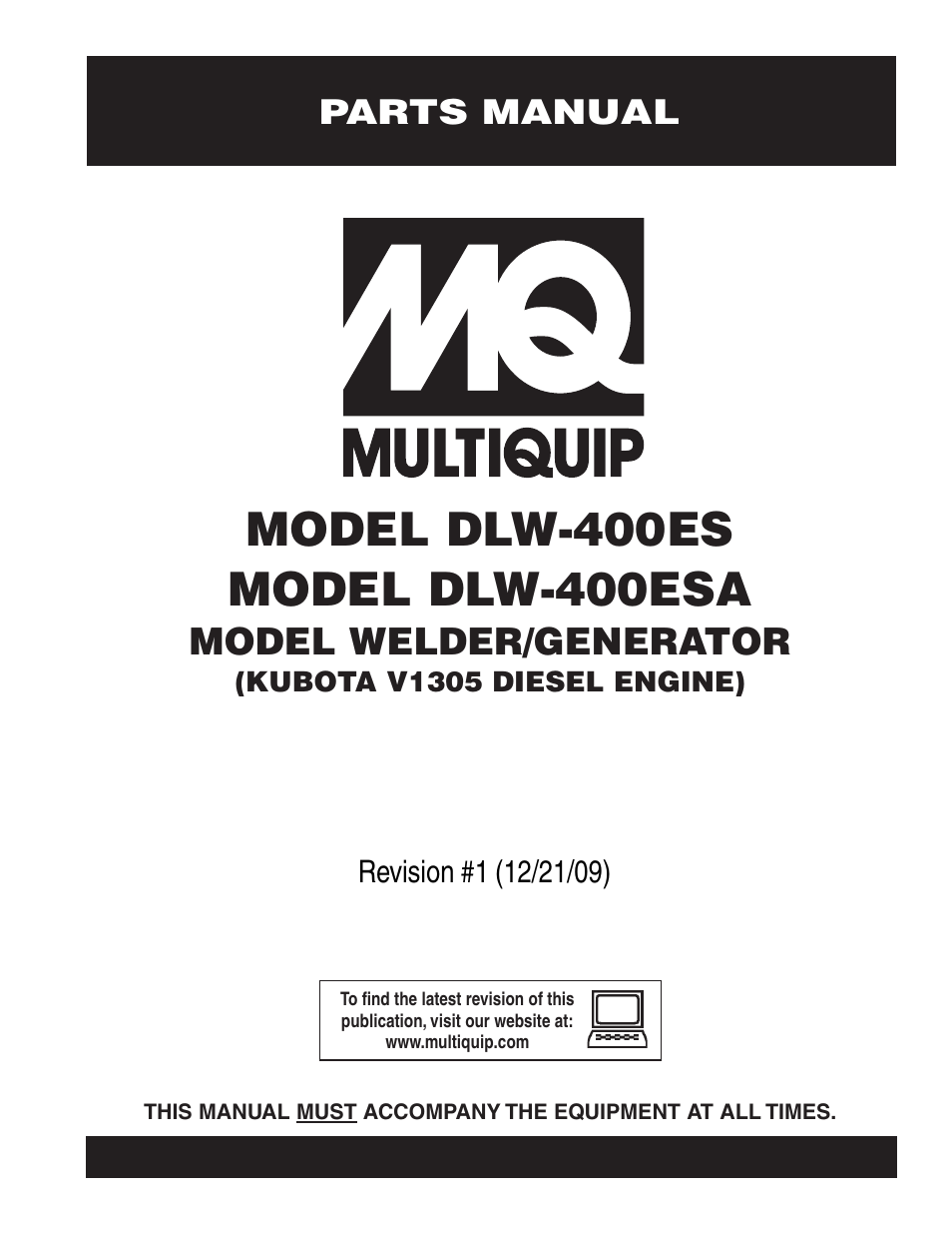 Multiquip Welder/Generator DLW-400ES User Manual | 116 pages