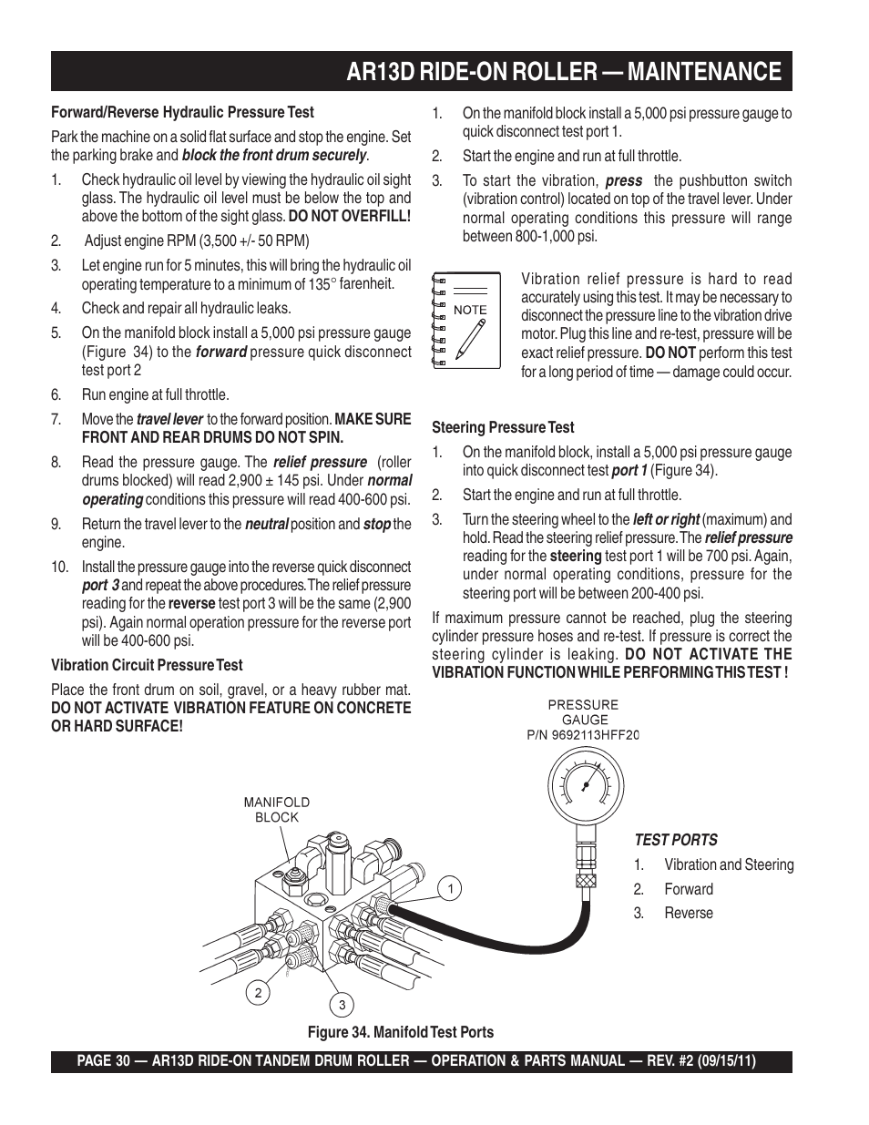 Ar13d ride-on roller — maintenance | Multiquip RIDE-ON TANDEM DRUM ROLLER AR13D User Manual | Page 30 / 92