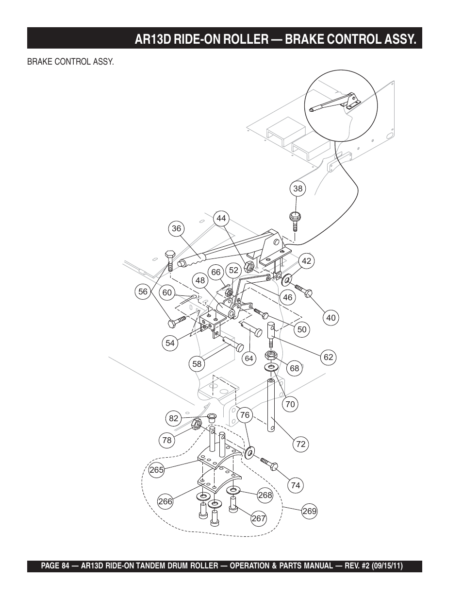 Ar13d ride-on roller — brake control assy | Multiquip RIDE-ON TANDEM DRUM ROLLER AR13D User Manual | Page 84 / 92