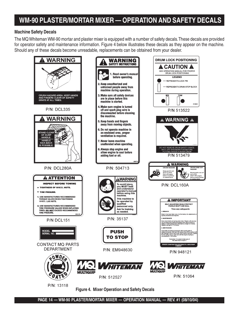 Multiquip Plaster and Mortar Mixer WM-90S User Manual | Page 14 / 40