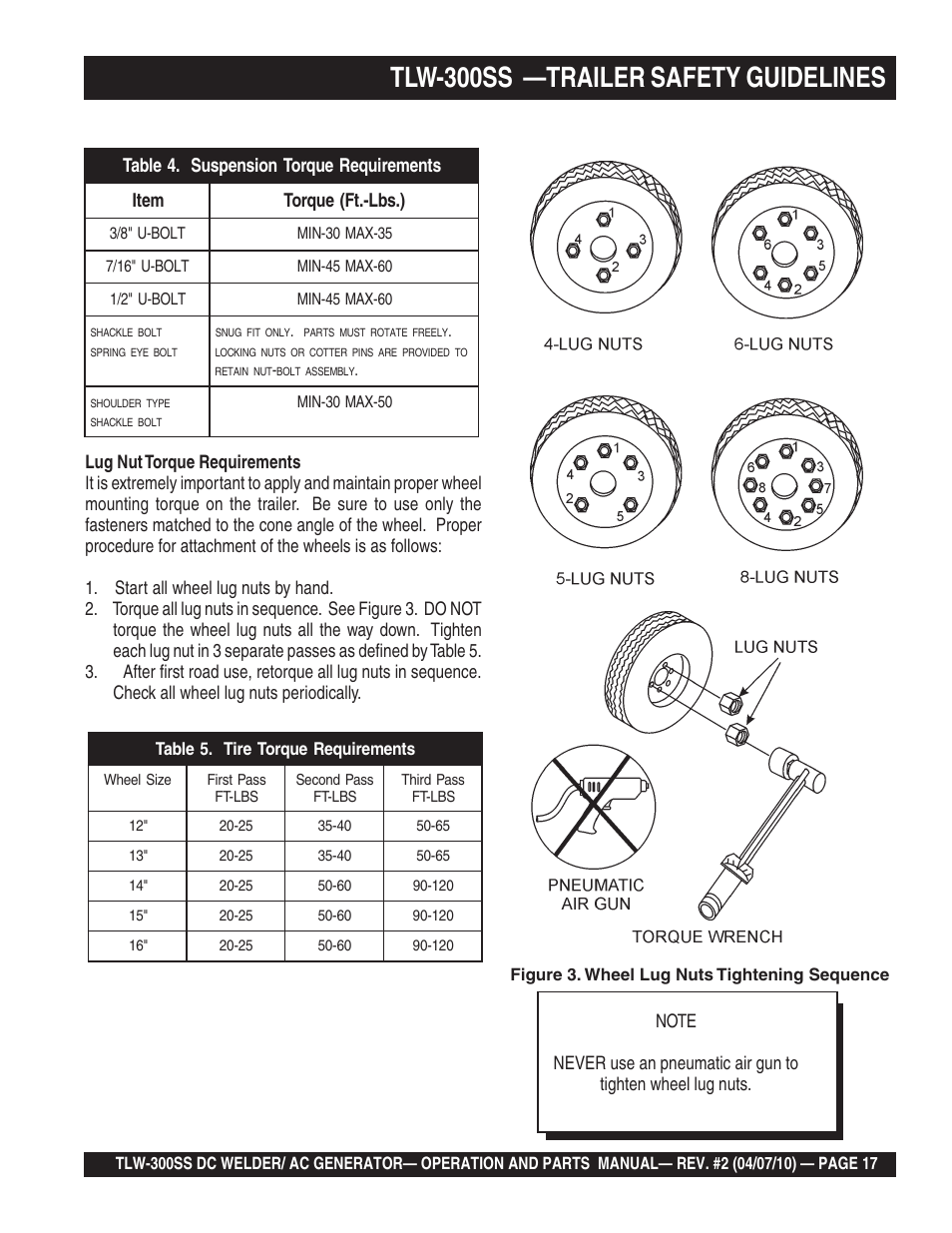 Tlw-300ss —trailer safety guidelines | Multiquip MQ Power Whisperweld Welder/AC Generator TLW-300SS User Manual | Page 17 / 138