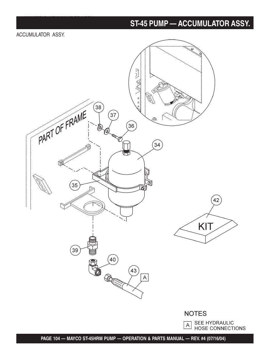 St-45 pump — accumulator assy | Multiquip SCRUCTURAL CONCRETE PUMP ST-45HRM User Manual | Page 104 / 132