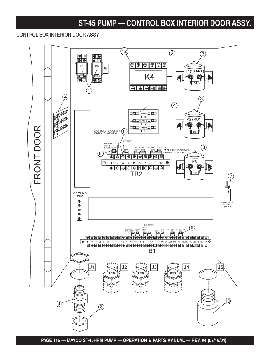 St-45 pump — control box interior door assy | Multiquip SCRUCTURAL CONCRETE PUMP ST-45HRM User Manual | Page 116 / 132