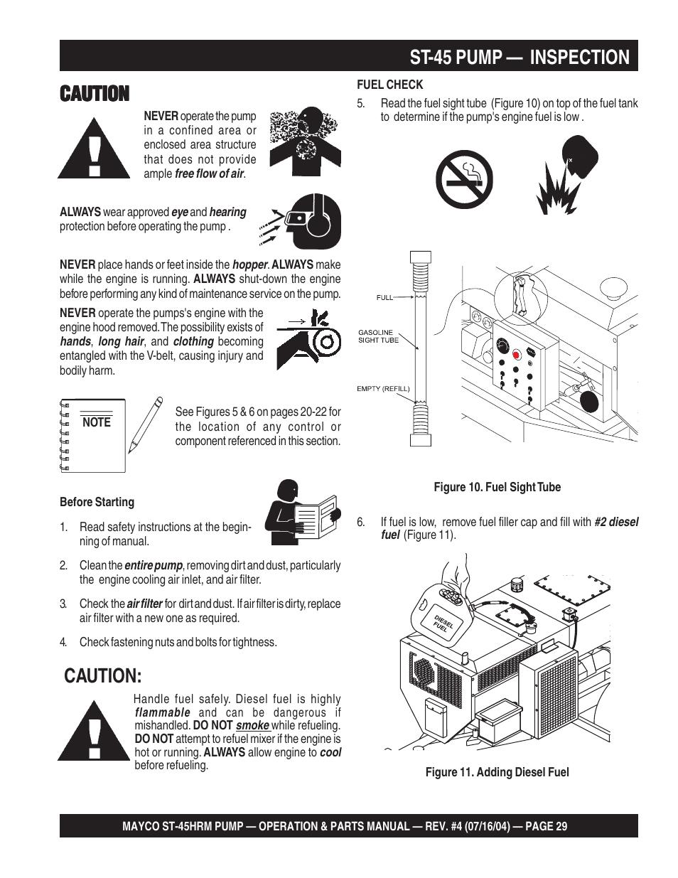 Caution | Multiquip SCRUCTURAL CONCRETE PUMP ST-45HRM User Manual | Page 29 / 132