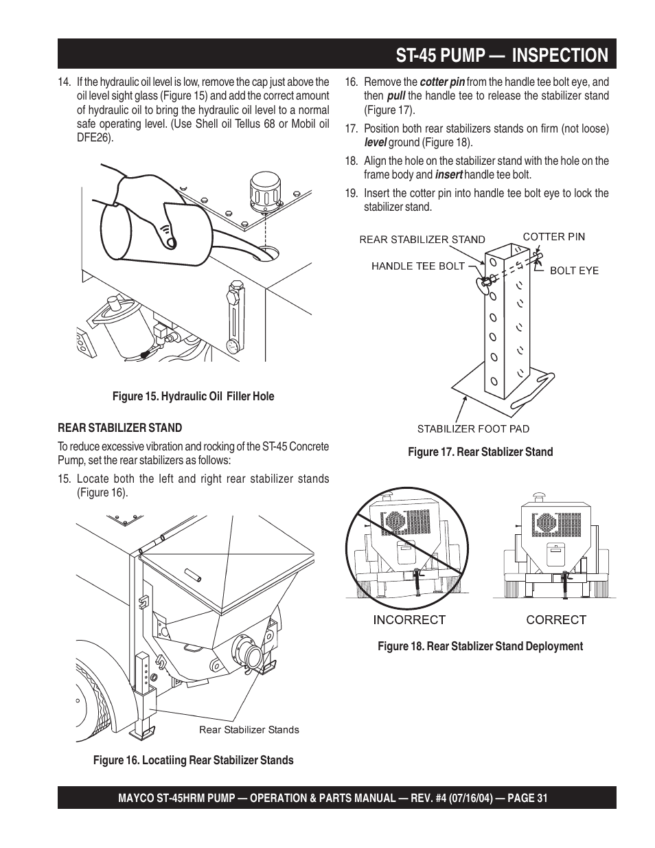 St-45 pump — inspection | Multiquip SCRUCTURAL CONCRETE PUMP ST-45HRM User Manual | Page 31 / 132