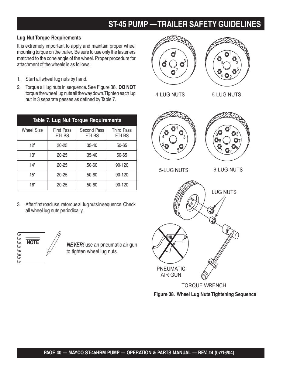 St-45 pump — trailer safety guidelines | Multiquip SCRUCTURAL CONCRETE PUMP ST-45HRM User Manual | Page 40 / 132