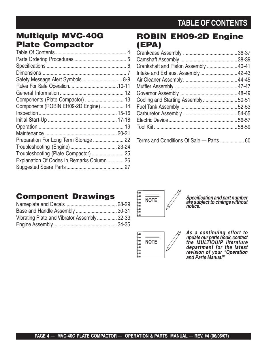 Multiquip Plate Compactor MVC-40G User Manual | Page 4 / 62