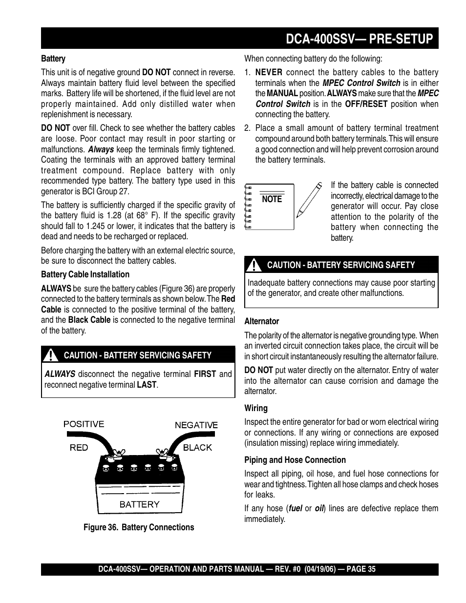 1dca-400ssv— pre-setup | Multiquip 60 Hz Generator DCA-400SSV User Manual | Page 35 / 98