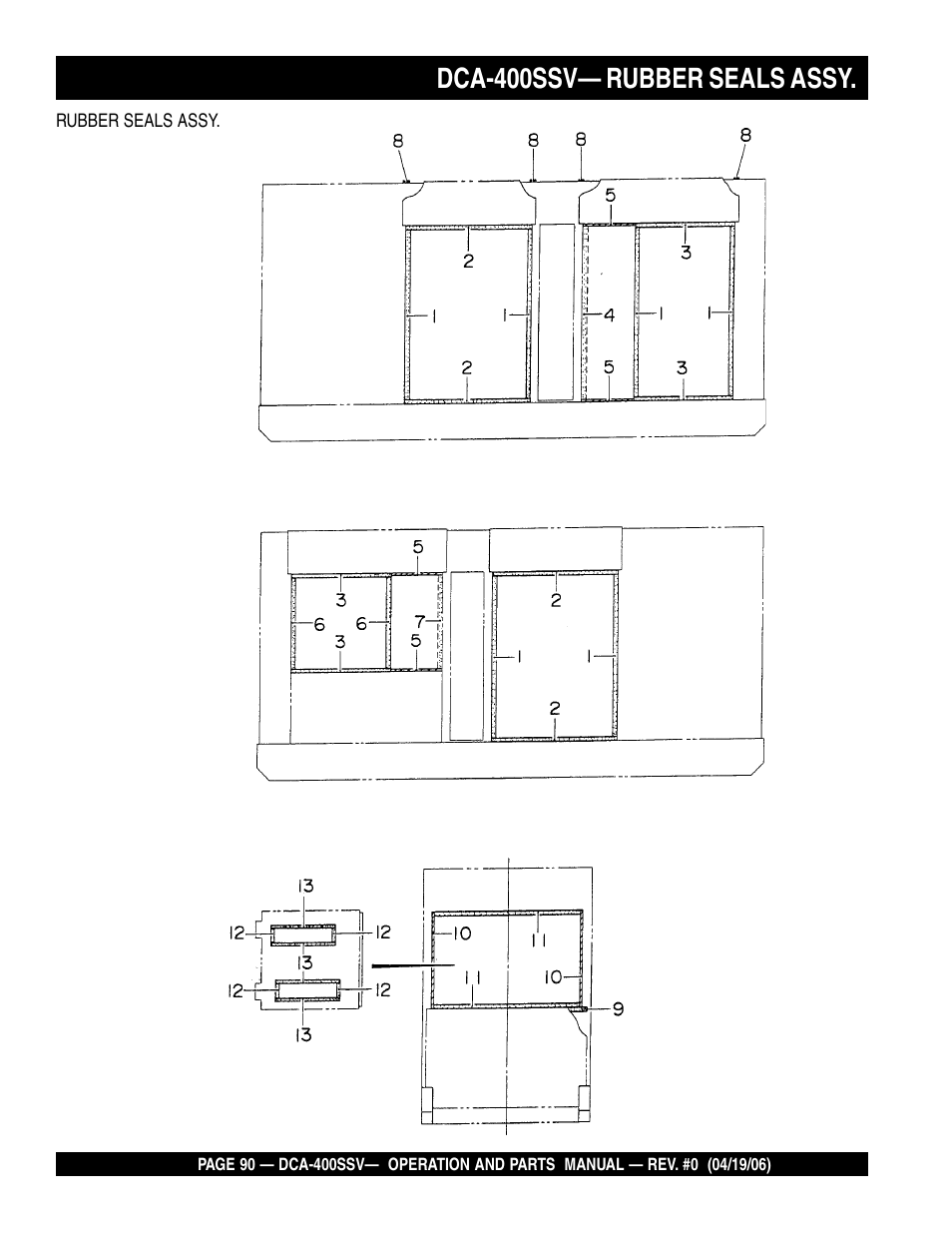 Dca-400ssv— rubber seals assy | Multiquip 60 Hz Generator DCA-400SSV User Manual | Page 90 / 98