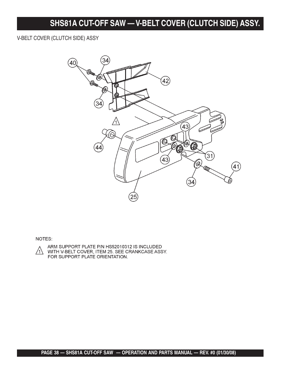 Multiquip Stow SideWinder Cut-Off Saw SHS81A User Manual | Page 38 / 68