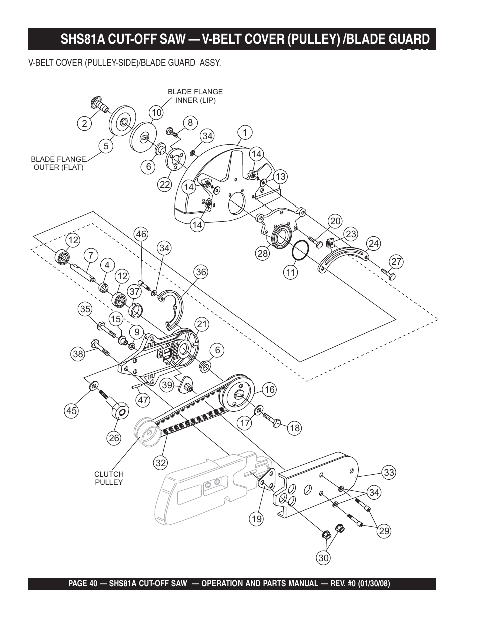 Multiquip Stow SideWinder Cut-Off Saw SHS81A User Manual | Page 40 / 68