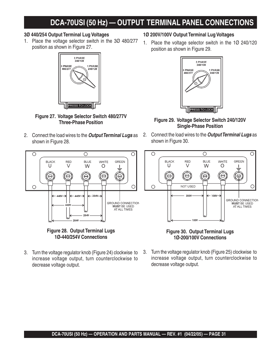 Multiquip MQ Power Ultra-Silent 50 Hz Generator DCA-70USI User Manual | Page 31 / 82