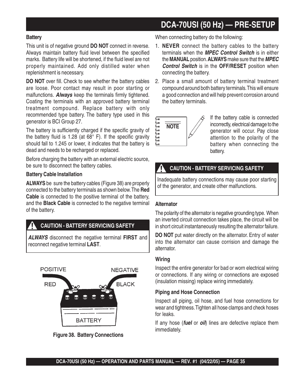 Multiquip MQ Power Ultra-Silent 50 Hz Generator DCA-70USI User Manual | Page 35 / 82