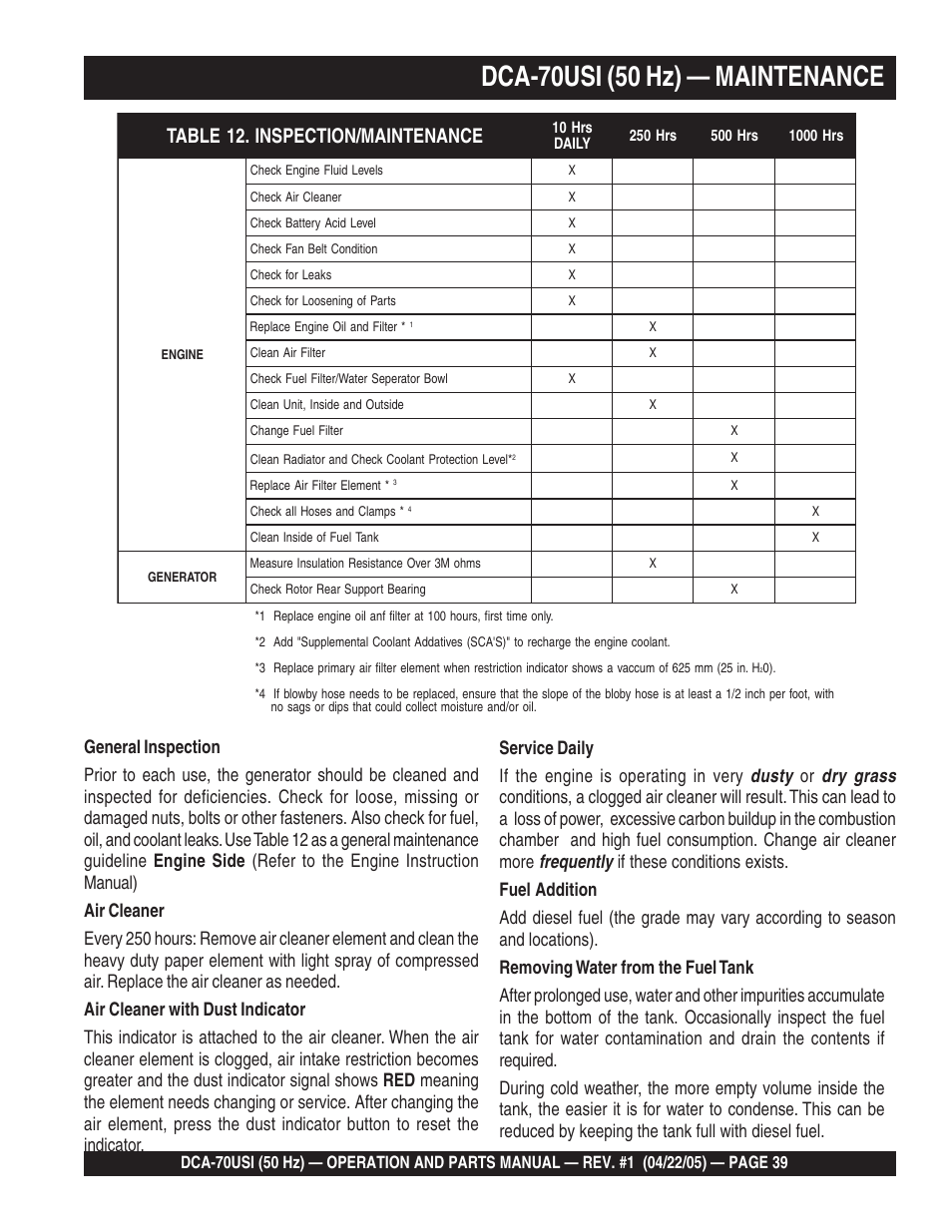 Multiquip MQ Power Ultra-Silent 50 Hz Generator DCA-70USI User Manual | Page 39 / 82