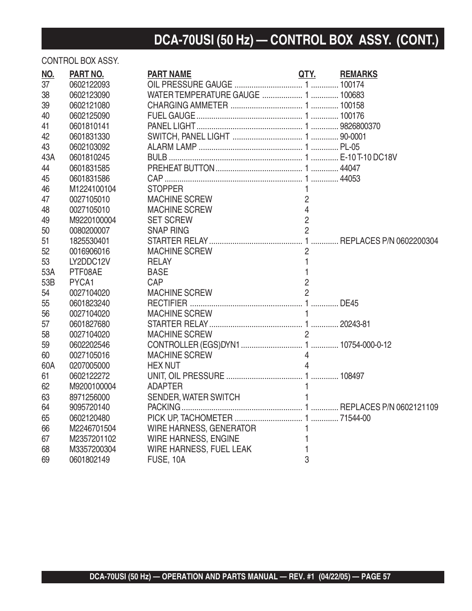 Multiquip MQ Power Ultra-Silent 50 Hz Generator DCA-70USI User Manual | Page 57 / 82