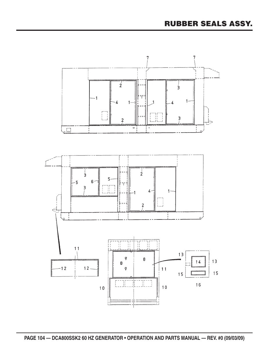 Multiquip MQ POWER WHISPERWATT SERIES  60HZ GENERATOR (STD.) (KOMATSU SAA6D170E-3 DIESEL ENGINE) DCA800SSK2 User Manual | Page 104 / 114