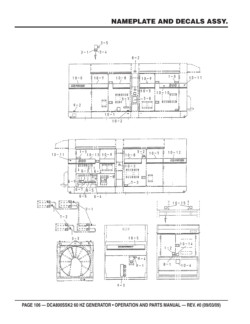 Multiquip MQ POWER WHISPERWATT SERIES  60HZ GENERATOR (STD.) (KOMATSU SAA6D170E-3 DIESEL ENGINE) DCA800SSK2 User Manual | Page 106 / 114
