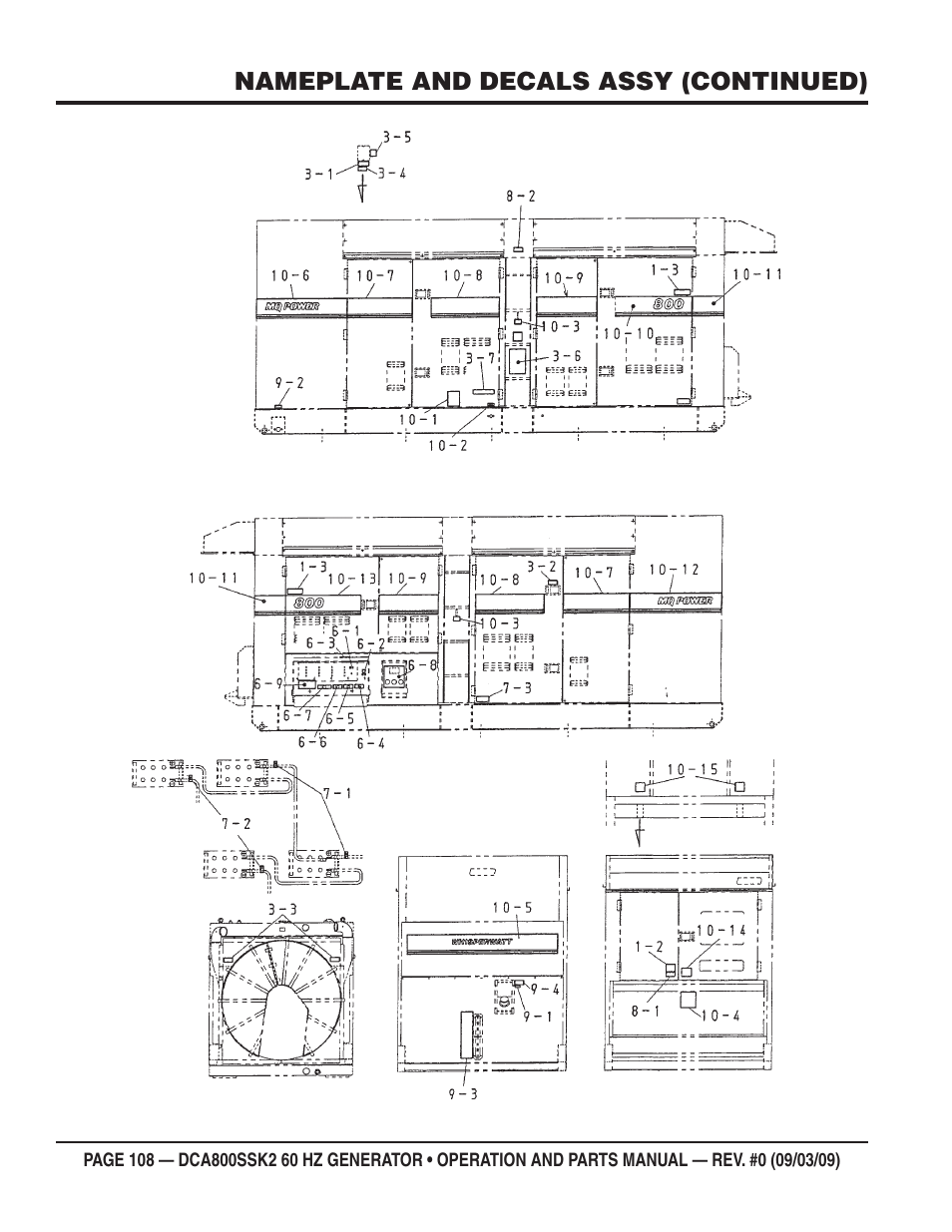 Multiquip MQ POWER WHISPERWATT SERIES  60HZ GENERATOR (STD.) (KOMATSU SAA6D170E-3 DIESEL ENGINE) DCA800SSK2 User Manual | Page 108 / 114