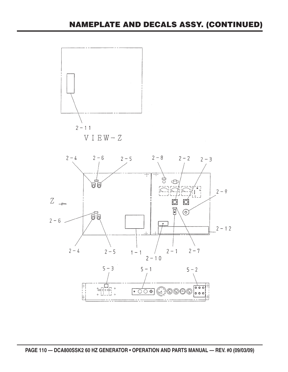 Multiquip MQ POWER WHISPERWATT SERIES  60HZ GENERATOR (STD.) (KOMATSU SAA6D170E-3 DIESEL ENGINE) DCA800SSK2 User Manual | Page 110 / 114