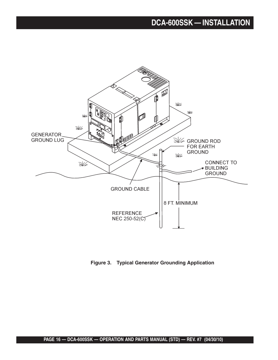 Dca-600ssk — installation | Multiquip DCA-600SSK User Manual | Page 16 / 116