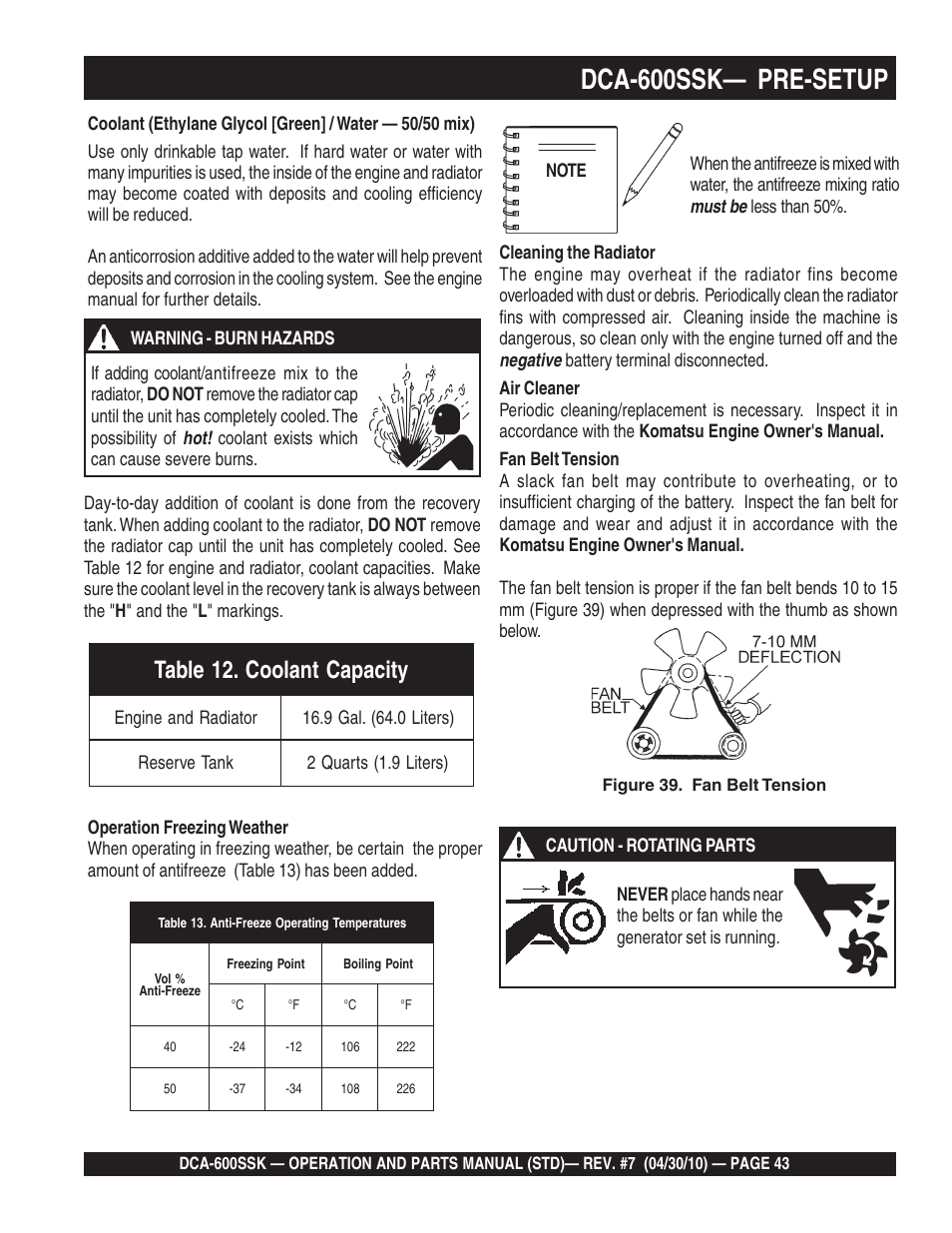 Dca-600ssk— pre-setup | Multiquip DCA-600SSK User Manual | Page 43 / 116