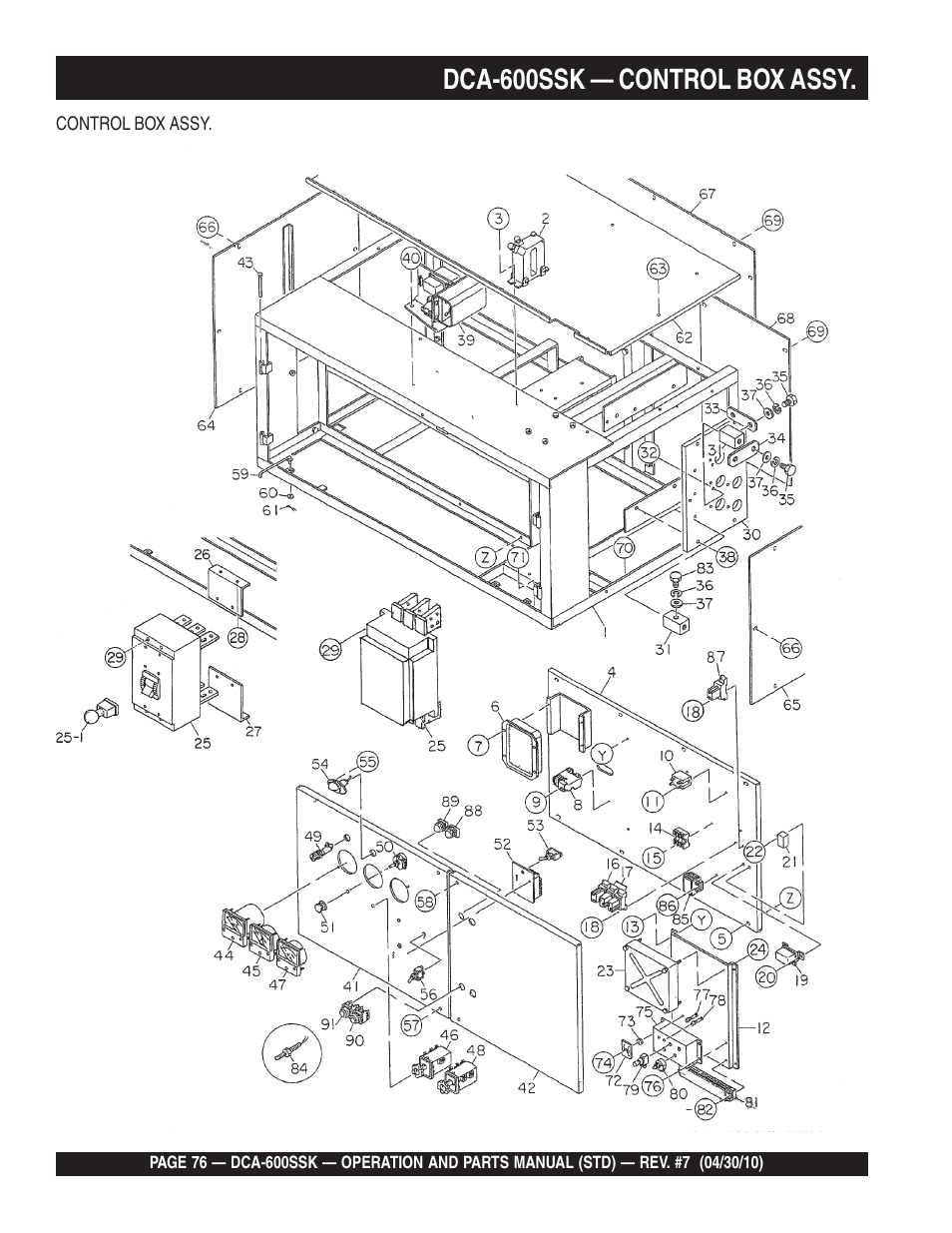 Dca-600ssk — control box assy | Multiquip DCA-600SSK User Manual | Page 76 / 116