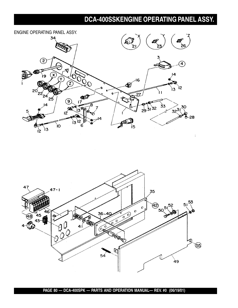 Dca-400sskengine operating panel assy | Multiquip MQ Power Whisperwatt Generator DCA-400SPK User Manual | Page 80 / 108