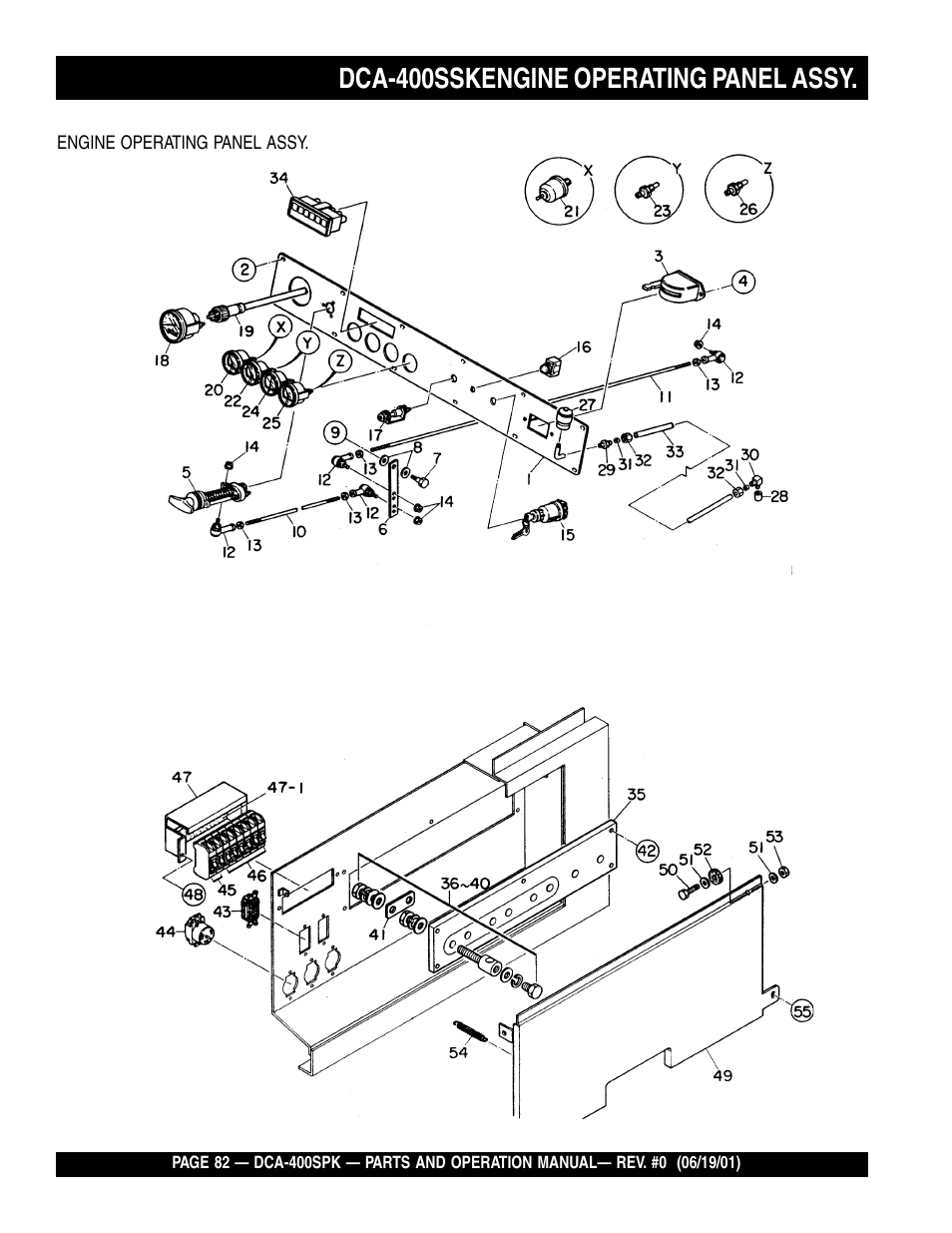 Dca-400sskengine operating panel assy | Multiquip MQ Power Whisperwatt Generator DCA-400SPK User Manual | Page 82 / 108