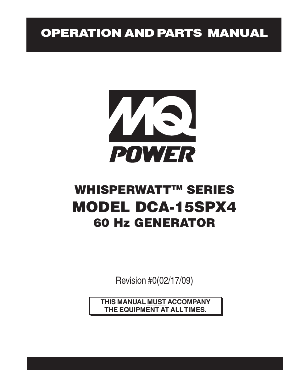 Multiquip 60 Hz GENERATOR DCA-15SPX4 User Manual | 76 pages