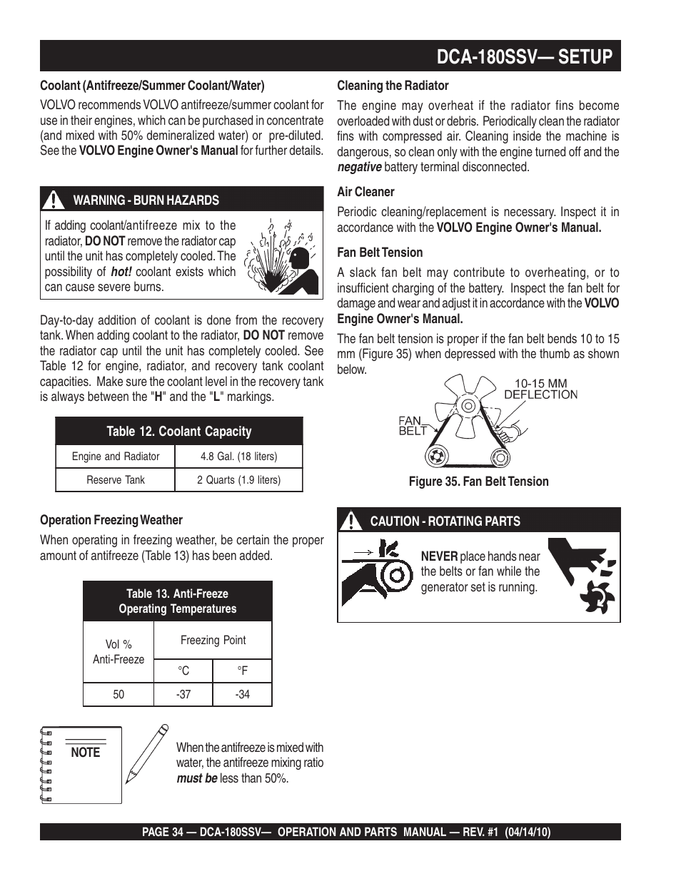 Dca-180ssv— setup | Multiquip MQ Power Whisperwatt 60 Hz Generator DCA-180SSV User Manual | Page 34 / 84