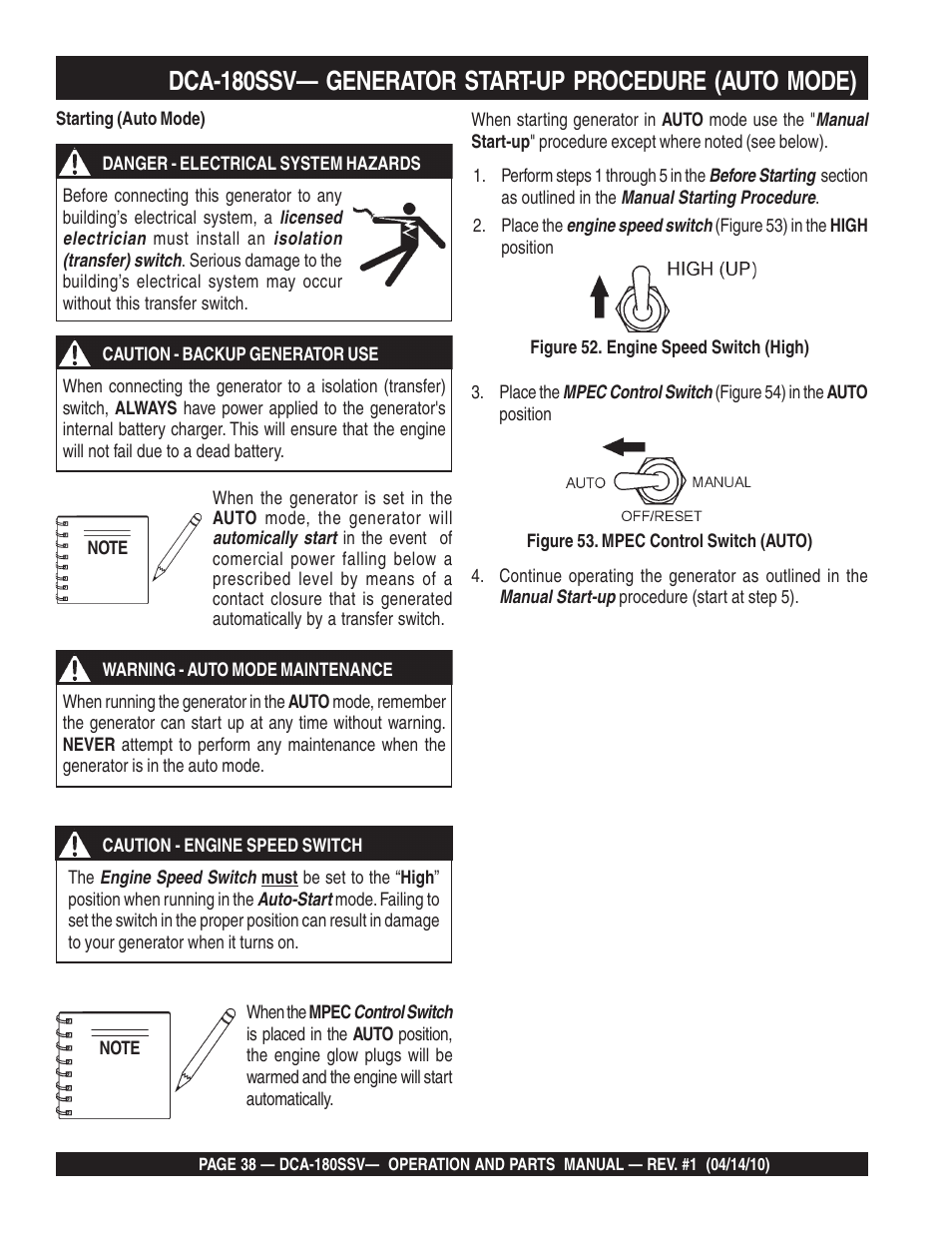 Multiquip MQ Power Whisperwatt 60 Hz Generator DCA-180SSV User Manual | Page 38 / 84