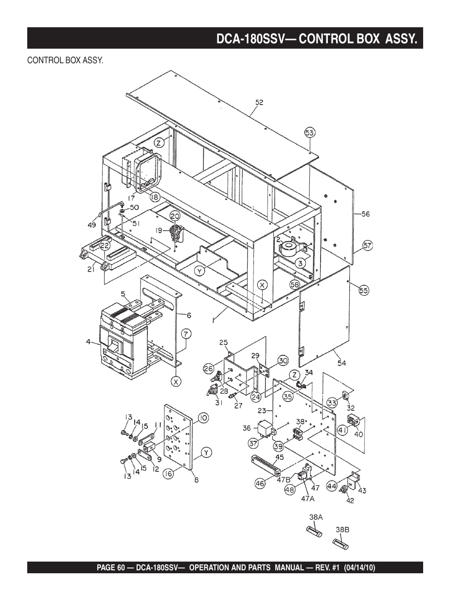 Dca-180ssv— control box assy | Multiquip MQ Power Whisperwatt 60 Hz Generator DCA-180SSV User Manual | Page 60 / 84