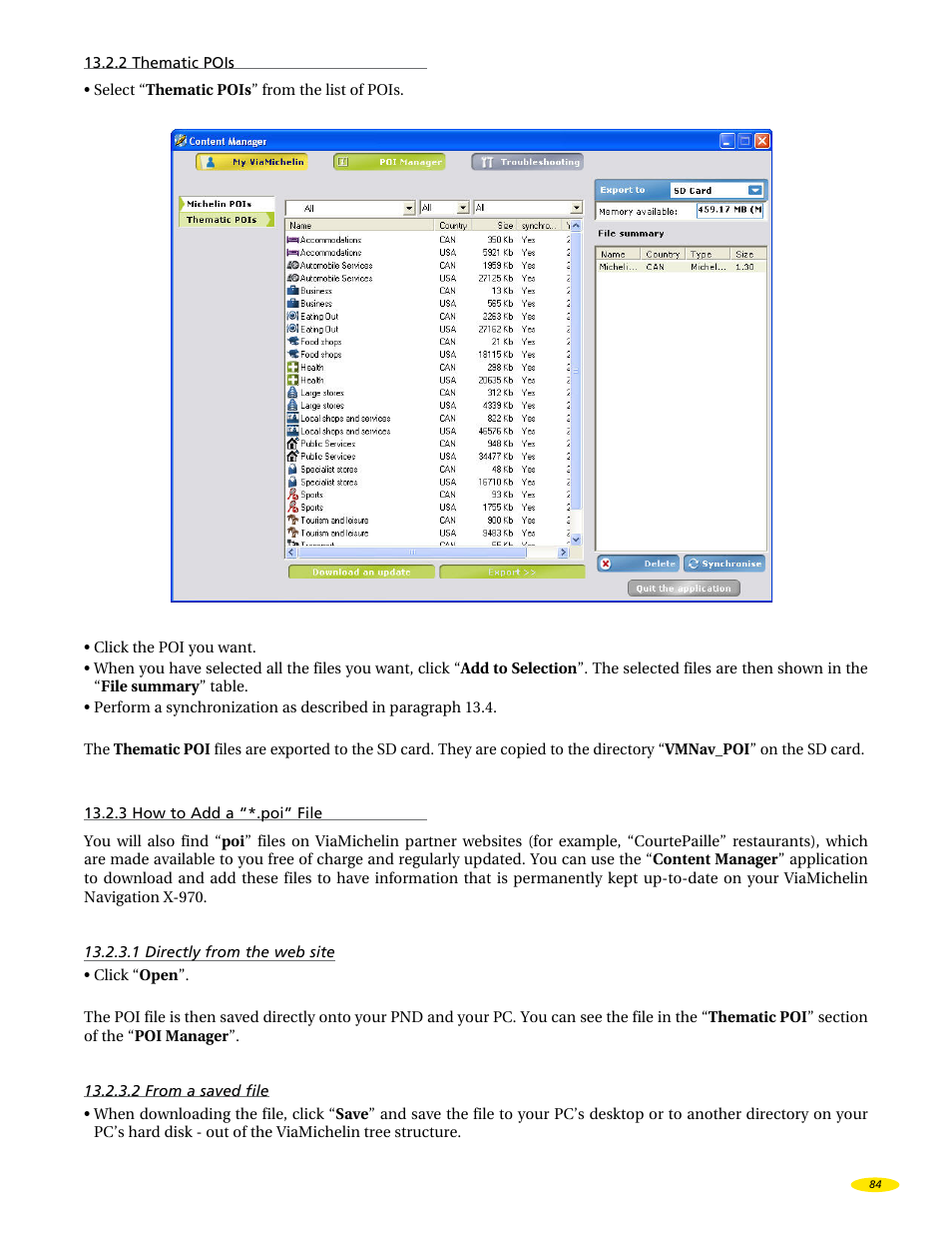 Michelin X970 User Manual | Page 86 / 100