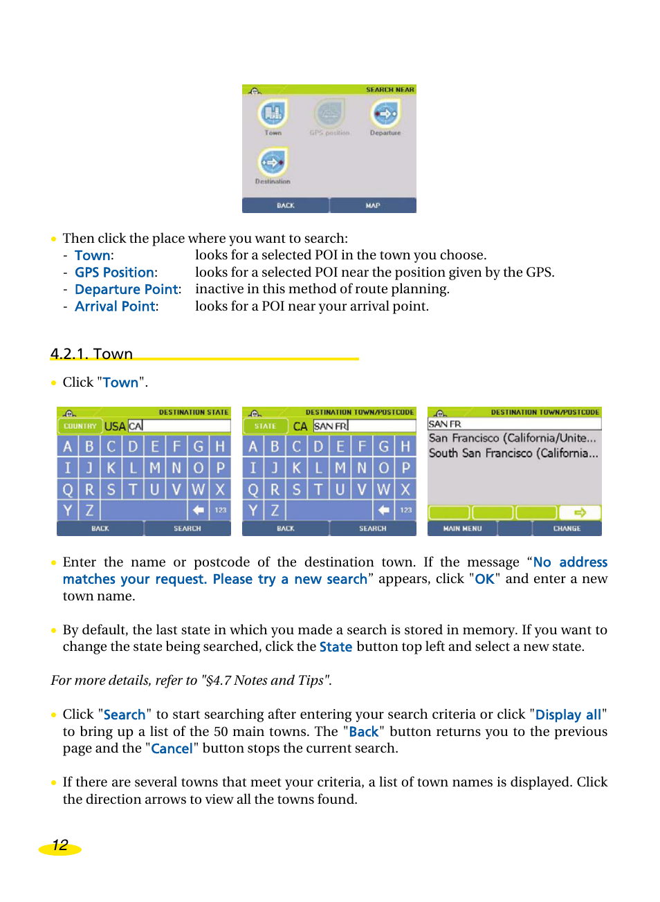 Town | Michelin Navigation User Manual | Page 16 / 89