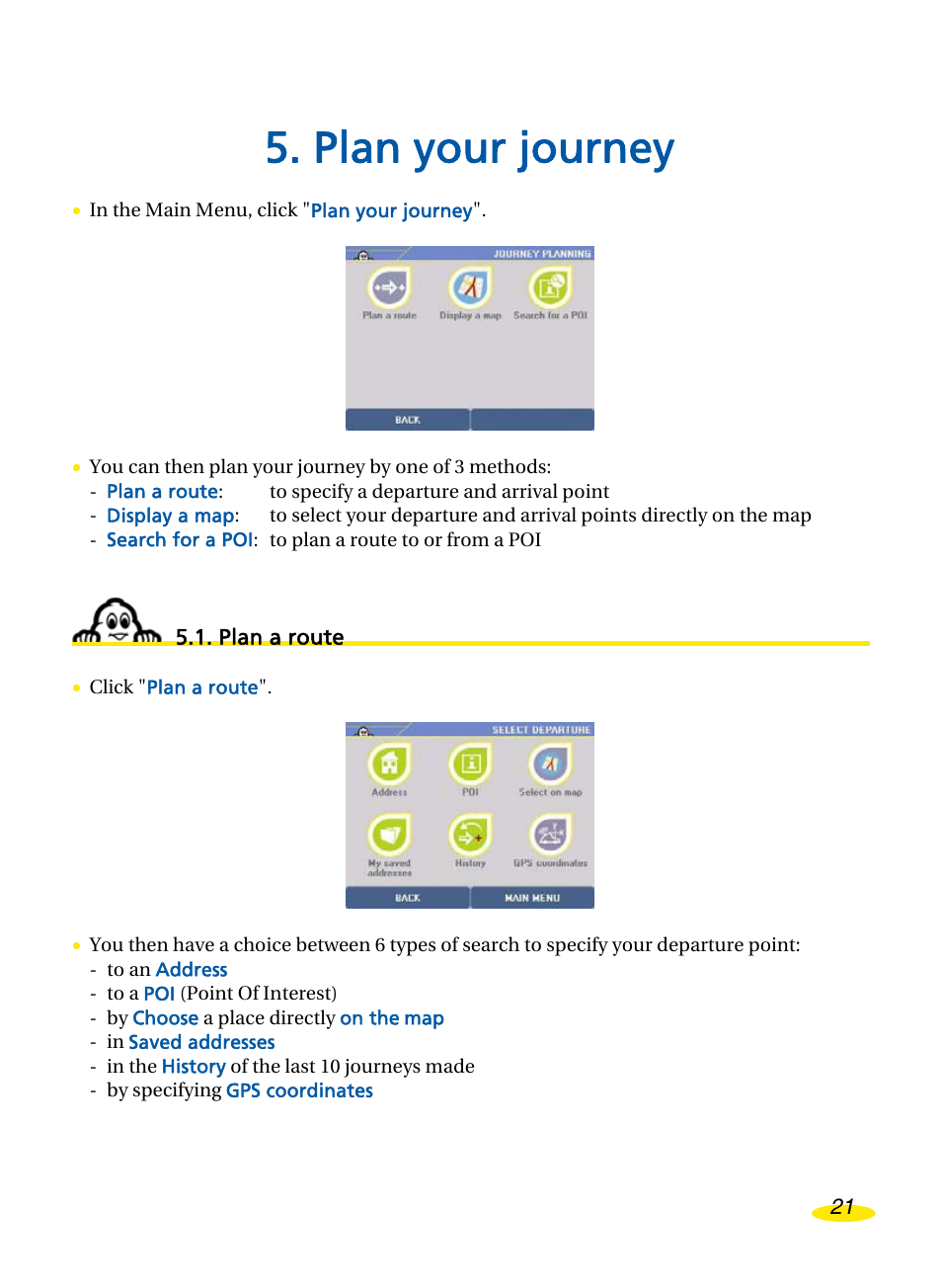 Plan your journey, Plan a route, Lan a route | Michelin Navigation User Manual | Page 25 / 89