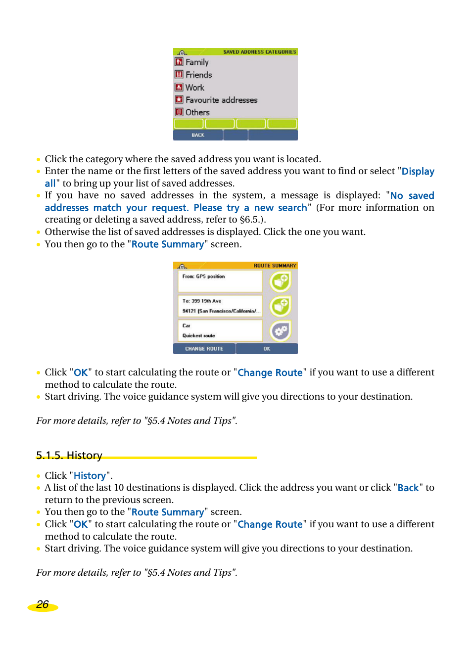 History | Michelin Navigation User Manual | Page 30 / 89