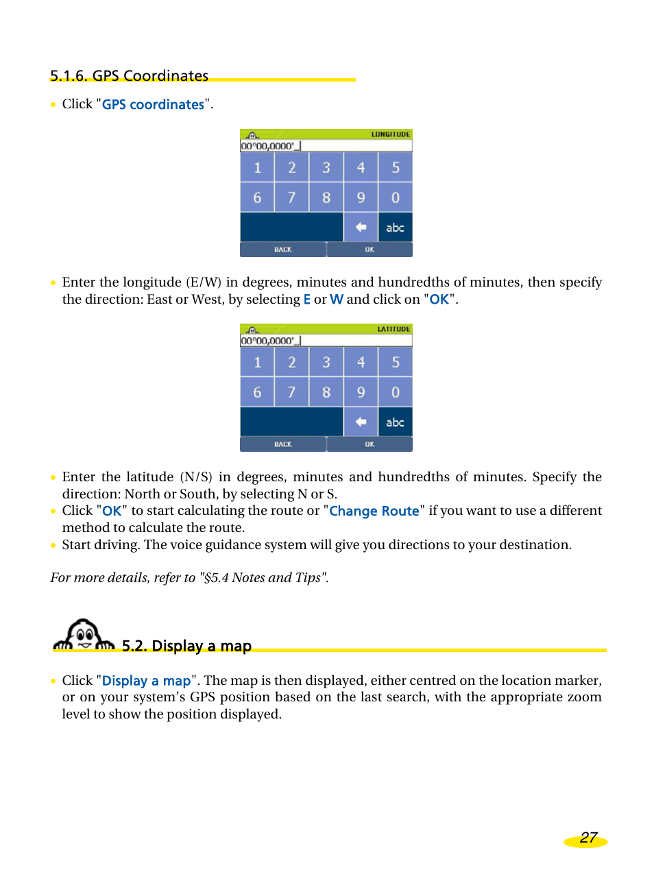 Gps coordinates, Display a map, Isplay a map | Michelin Navigation User Manual | Page 31 / 89