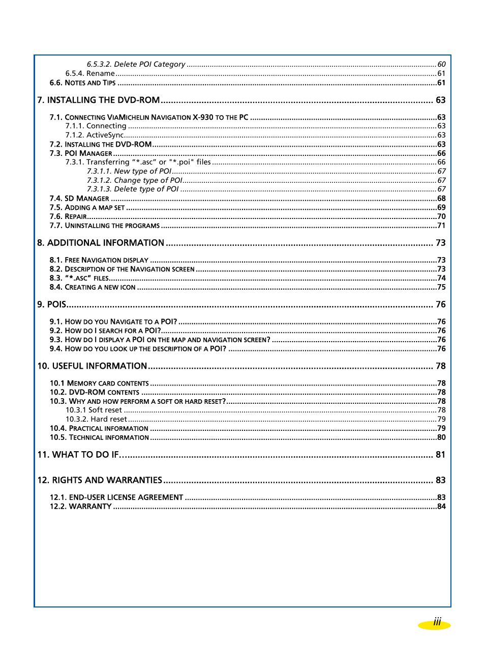 Michelin Navigation User Manual | Page 4 / 89
