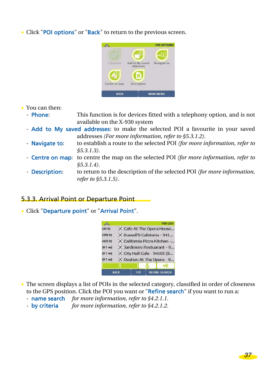 Arrival point or departure point | Michelin Navigation User Manual | Page 41 / 89