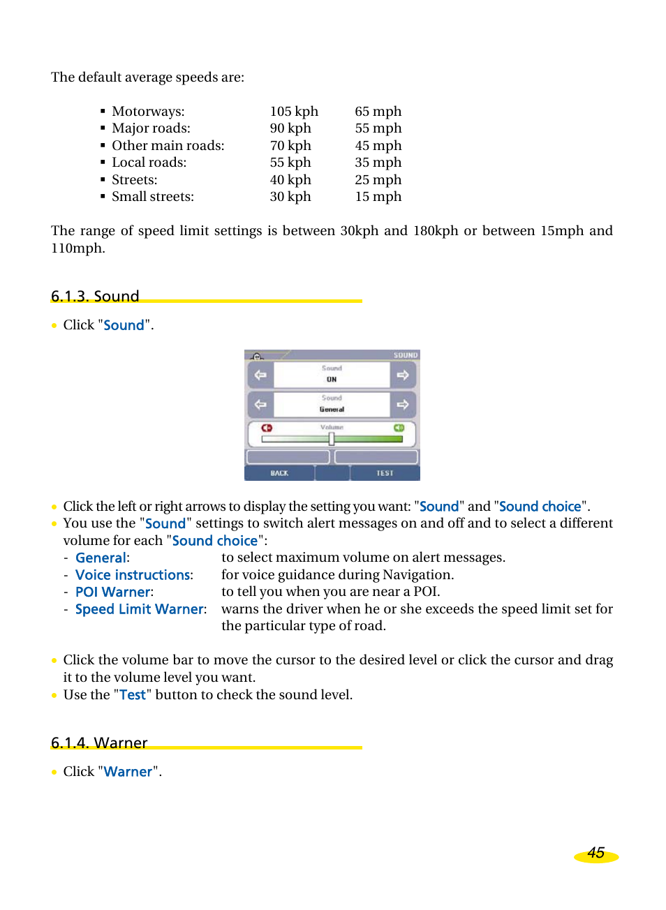 Sound, Warner | Michelin Navigation User Manual | Page 49 / 89