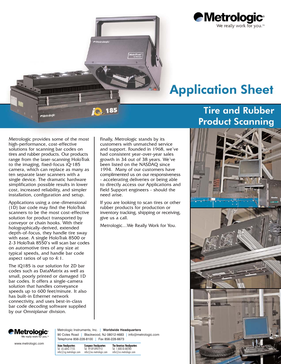 Metrologic Instruments Tire and Rubber User Manual | 1 page