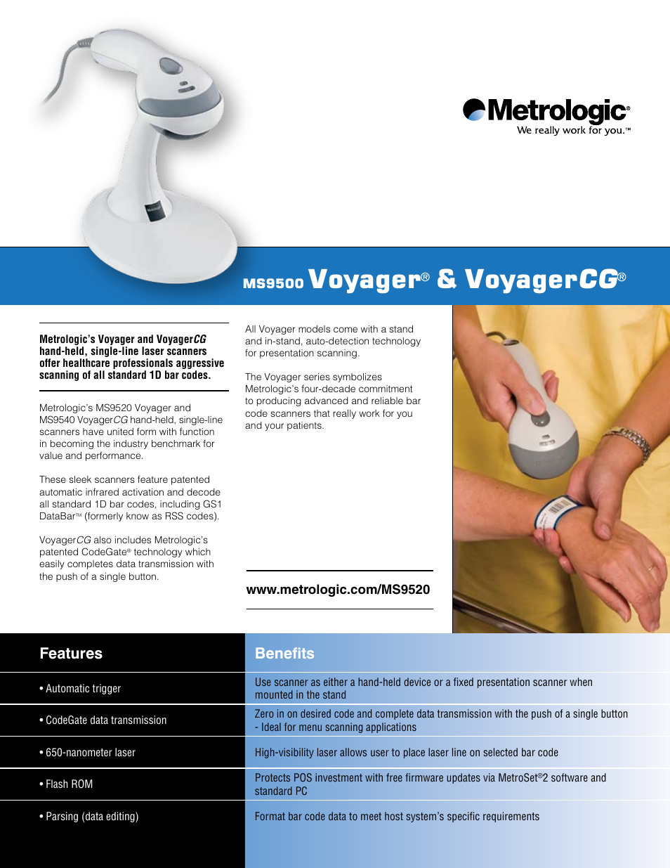 Metrologic Instruments Voyager MS9500 User Manual | 2 pages