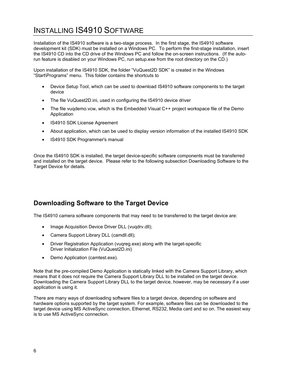 Installing is4910 software, Downloading software to the target device, Nstalling | Is4910, Oftware | Metrologic Instruments IS4910 Series User Manual | Page 12 / 42