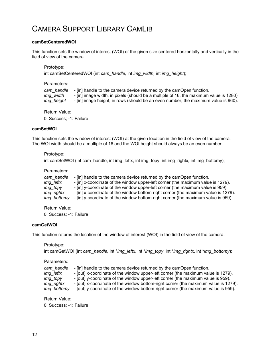 Camsetcenteredwoi, Camsetwoi, Camgetwoi | Amera, Upport, Ibrary | Metrologic Instruments IS4910 Series User Manual | Page 18 / 42