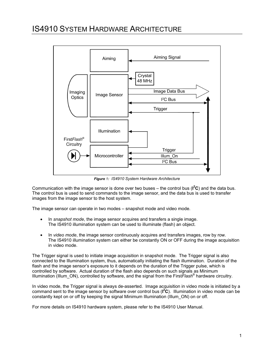 Is4910 system hardware architecture, Is4910, Ystem | Ardware, Rchitecture | Metrologic Instruments IS4910 Series User Manual | Page 7 / 42