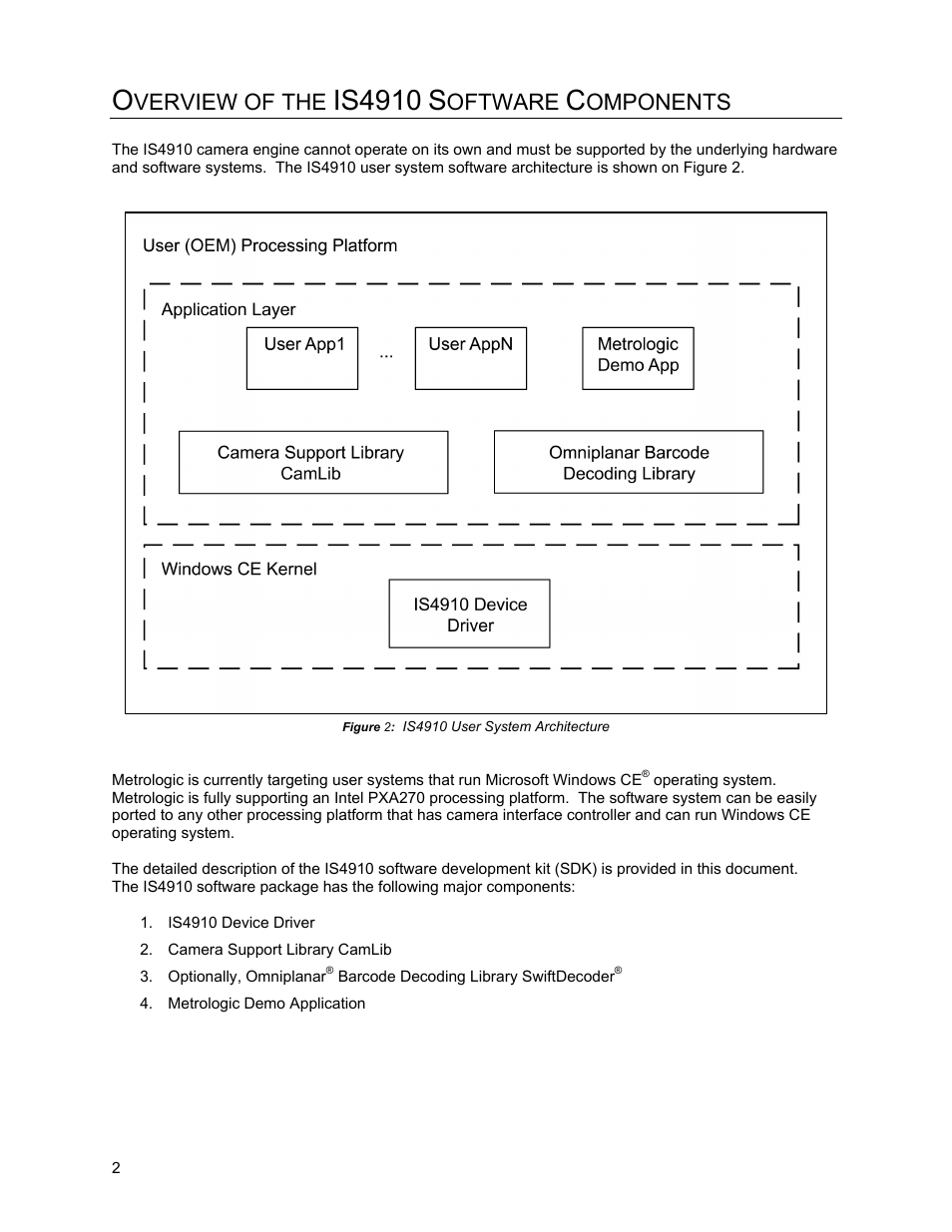 Overview of the is4910 software components, Verview of the, Is4910 | Oftware, Omponents | Metrologic Instruments IS4910 Series User Manual | Page 8 / 42
