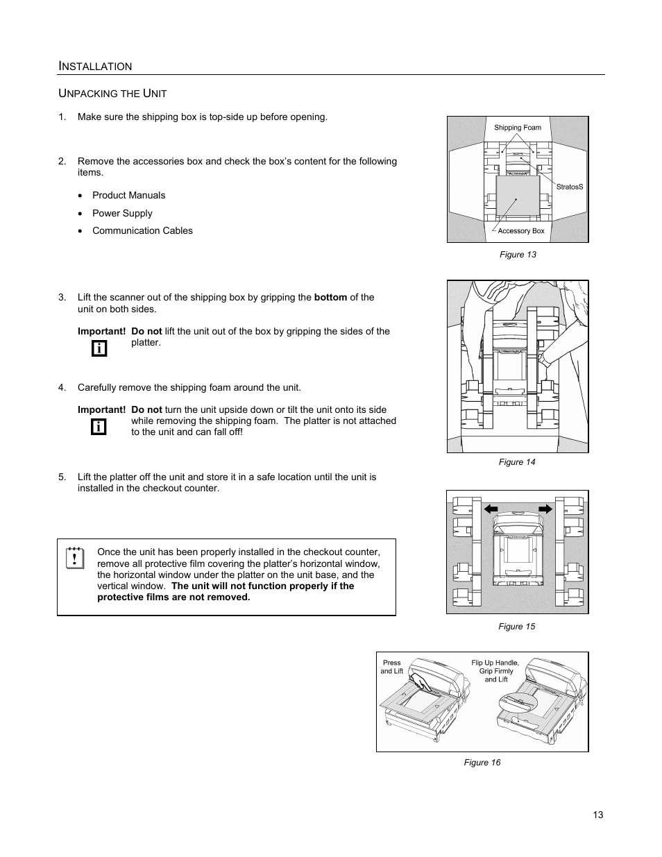 Unpacking the unit | Metrologic Instruments StratosS MS2222 User Manual | Page 17 / 68