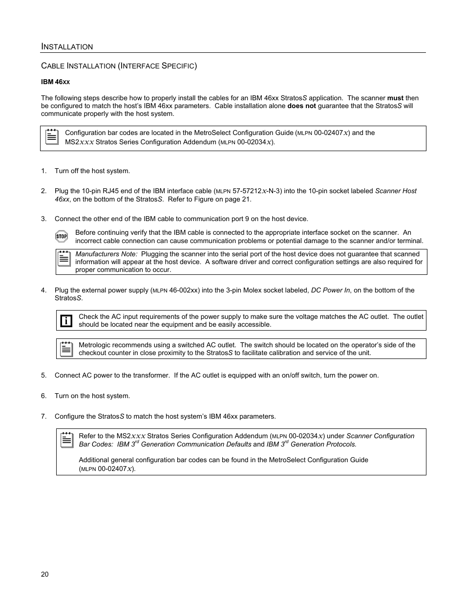 Ibm 46xx | Metrologic Instruments StratosS MS2222 User Manual | Page 24 / 68