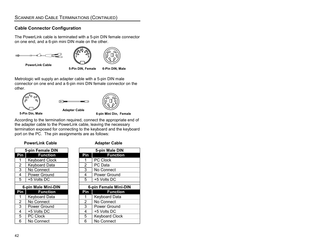 Cable connector configuration | Metrologic Instruments ARGUSSCANTM MS7220 User Manual | Page 46 / 52