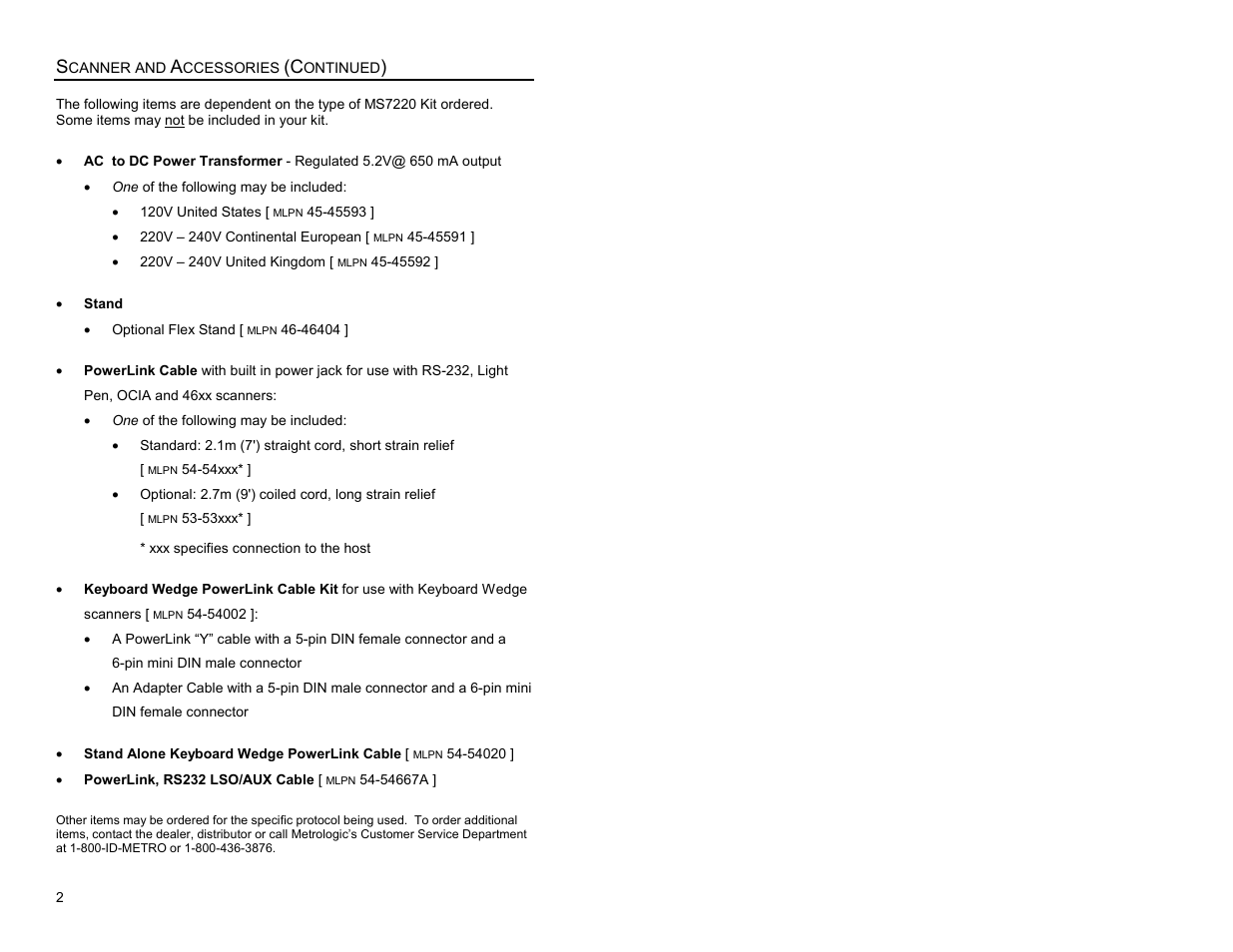 Metrologic Instruments ARGUSSCANTM MS7220 User Manual | Page 6 / 52